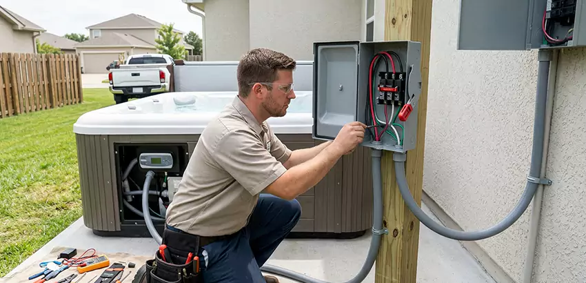 Outdoor Hot Tub Electrical Installation in Bentonville