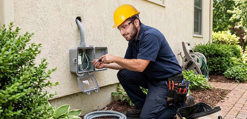 Outdoor Outlet Installation on Vinyl Siding in Bentonville